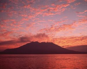 桜島朝焼け